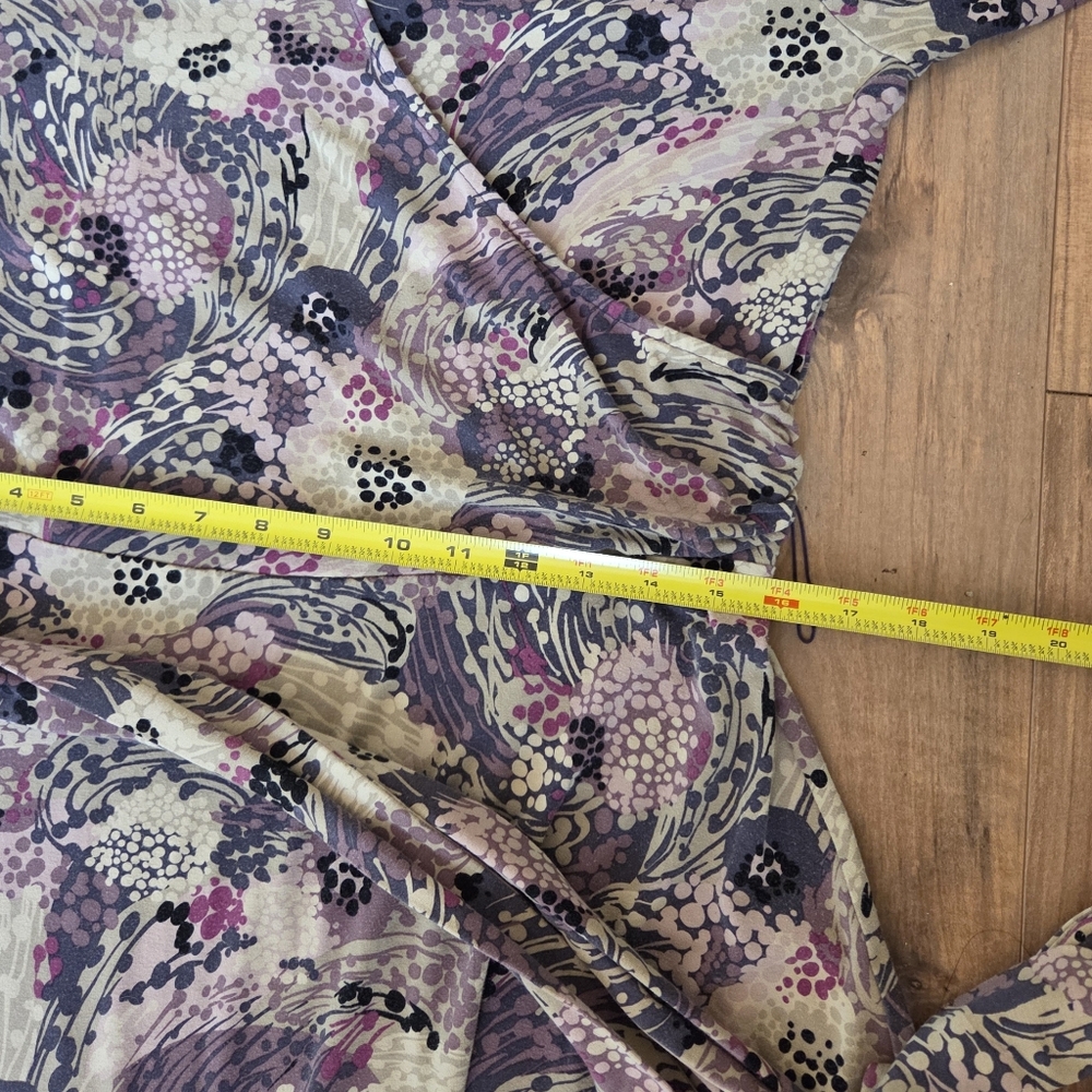 Talbots Purple and Cream Long Sleeve Dress - Picture 6 of 7
